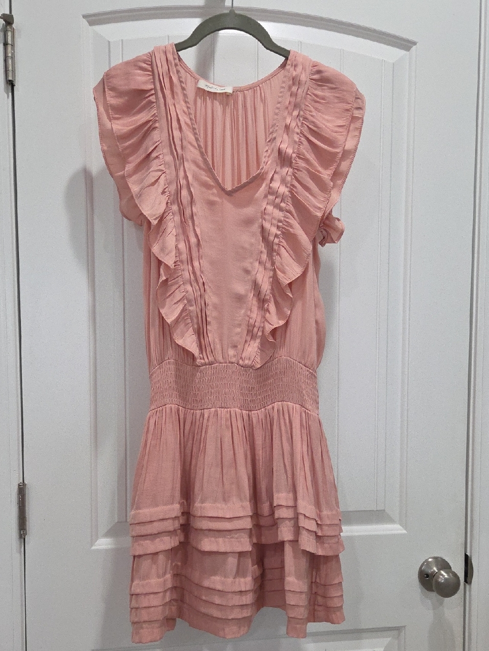 Mustard Seed Boho Ruffle Mini Dress, Small - Picture 3 of 6